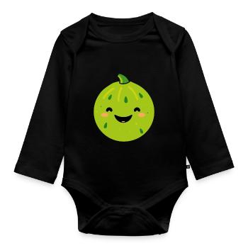 Fruit Humour petit Melon - Body Bébé bio manches longues - noir - Devant
