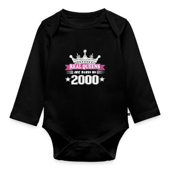 24 ans anniversaire 2000 cadeau d’anniversaire - Body Bébé bio manches longues - noir - Devant