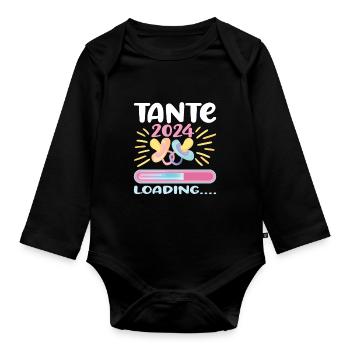 Tante 2024 Loading Tante werden 2024 - Baby Bio-Langarm-Body - Schwarz - Vorne