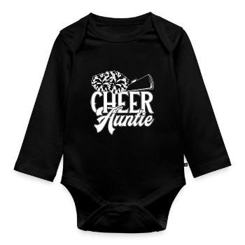 Cheerleading Cheerleading Cheer Auntie - Organic Longsleeve Baby Bodysuit - black - Front