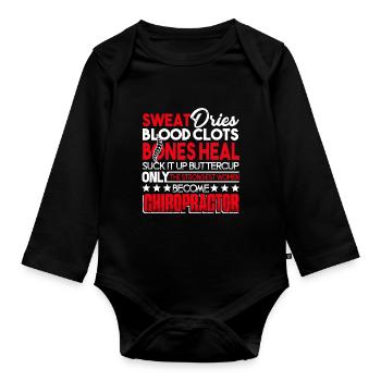 Chiropractor Strongest Women Become Chiropractor - Organic Longsleeve Baby Bodysuit - black - Front