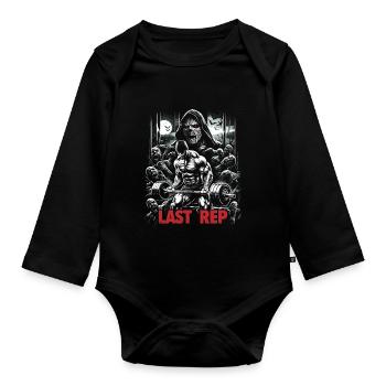 Last Rep 80s Slasher Bodybuilding - Baby Bio-Langarm-Body - Schwarz - Vorne