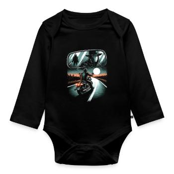 Lone Rider's Lament: Haunting Road Adventure - Baby Bio-Langarm-Body - Schwarz - Vorne