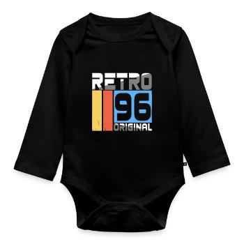 1996 Vintage Classic Retro Limited Edition - Baby Bio-Langarm-Body - Schwarz - Vorne