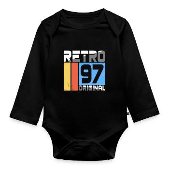 1997 Vintage Classic Retro Limited Edition - Baby Bio-Langarm-Body - Schwarz - Vorne