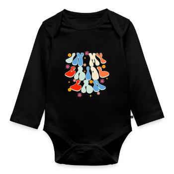 Groovy Braut Bachelorette Brautparty - Baby Bio-Langarm-Body - Schwarz - Vorne