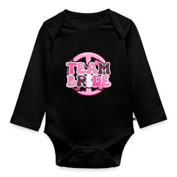 Groovy Bride Bachelorette Bridal Shower - Body Bébé bio manches longues - noir - Devant