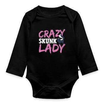 Crazy Skunk Lady Skunk Chuchoteur - Body Bébé bio manches longues - noir - Devant