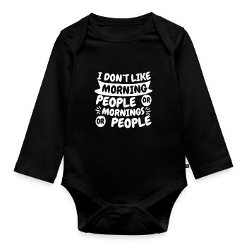 Black Humor Funny - Organic Longsleeve Baby Bodysuit - black - Front