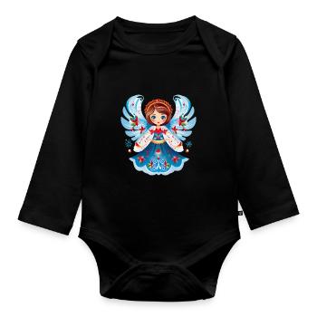Russische Tradition Weihnachten - Baby Bio-Langarm-Body - Schwarz - Vorne