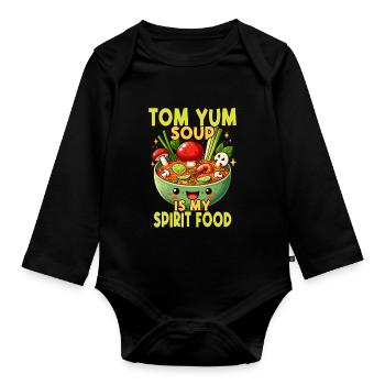 Tom Yum Soup Spirit - A Unique Design for Thai - Organic Longsleeve Baby Bodysuit - black - Front
