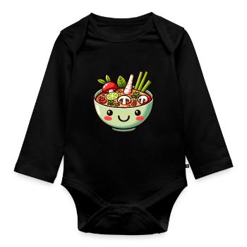 Tom Yum Soup Delight - Authentic Thai Cuisine - Organic Longsleeve Baby Bodysuit - black - Front