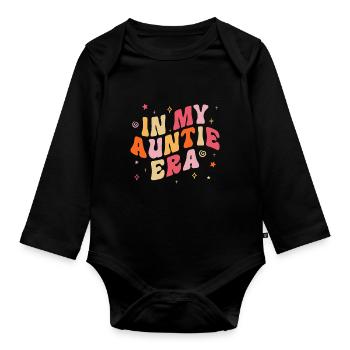 In der Ära meiner Tante Groovy Mother - Baby Bio-Langarm-Body - Schwarz - Vorne