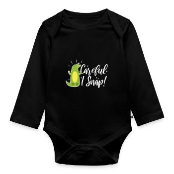 Careful i snap alligator - Baby Bio-Langarm-Body - Schwarz - Vorne