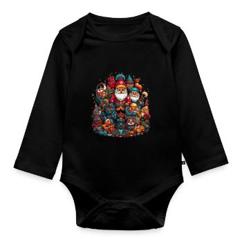 Russische Tradition Weihnachten - Baby Bio-Langarm-Body - Schwarz - Vorne