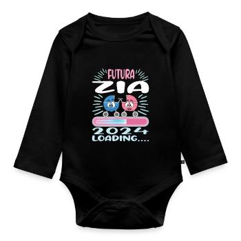 Zia 2024 Loading Aunt 2024 - Organic Longsleeve Baby Bodysuit - black - Front