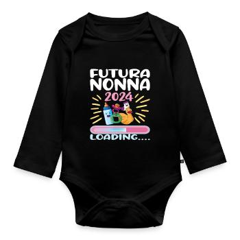 Nonna 2024 Loading Granny 2024 - Organic Longsleeve Baby Bodysuit - black - Front