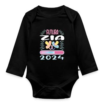 Zia 2024 Loading Aunt 2024 - Organic Longsleeve Baby Bodysuit - black - Front
