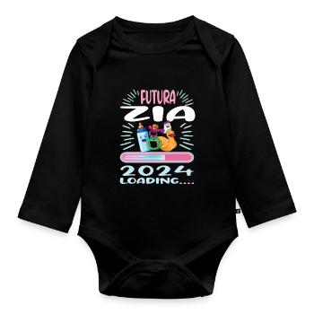 Zia 2024 Loading Aunt 2024 - Organic Longsleeve Baby Bodysuit - black - Front