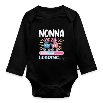 Nonna 2024 Loading Granny 2024 - Organic Longsleeve Baby Bodysuit - black - Front