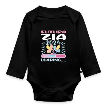 Zia 2024 Loading Aunt 2024 - Organic Longsleeve Baby Bodysuit - black - Front