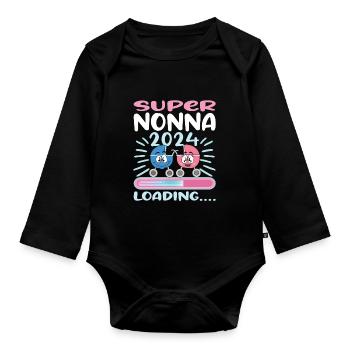 Nonna 2024 Loading Granny 2024 - Organic Longsleeve Baby Bodysuit - black - Front
