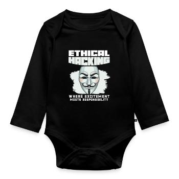 Ethical Hacking Analyst Ethical Cyber Security - Organic Longsleeve Baby Bodysuit - black - Front