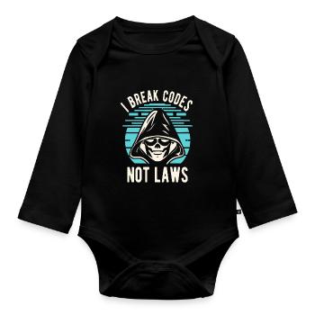Ethical Hacking Analyst Ethical Cyber Security - Organic Longsleeve Baby Bodysuit - black - Front