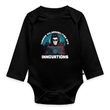 Ethical Hacking Analyst Ethical Cyber Security - Organic Longsleeve Baby Bodysuit - black - Front