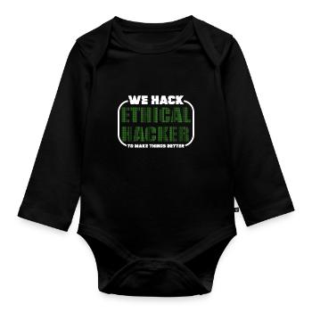 Ethical Hacking Analyst Ethical Cyber Security - Organic Longsleeve Baby Bodysuit - black - Front