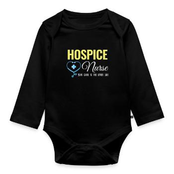 Hospizschwester Ihr Leitfaden Für Die Andere - Baby Bio-Langarm-Body - Schwarz - Vorne