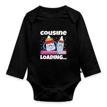 Cousine werden Cousine 2024 - Baby Bio-Langarm-Body - Schwarz - Vorne