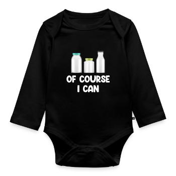 Bien sûr, je peux conserver la saison des conserves - Body Bébé bio manches longues - noir - Devant