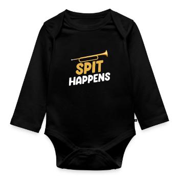 Spit Happens Posaunist, Musiker, Bassist, Chor, - Baby Bio-Langarm-Body - Schwarz - Vorne