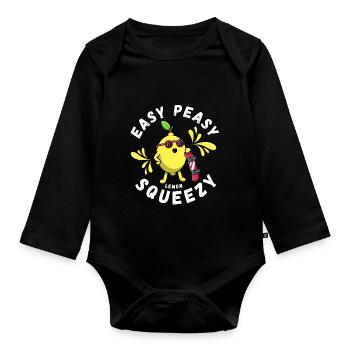 Easy Peasy Zitrone Squeezy - Baby Bio-Langarm-Body - Schwarz - Vorne