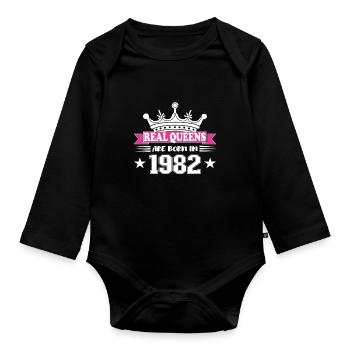 42 Année Anniversaire 1982 Anniversaire - Body Bébé bio manches longues - noir - Devant