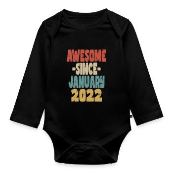 Génial janvier 2022 - Body Bébé bio manches longues - noir - Devant