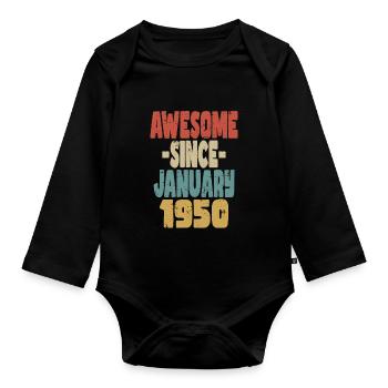 Génial janvier 1950 - Body Bébé bio manches longues - noir - Devant