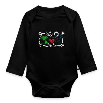 Wind Power Heart Earth Wind Wind Energy - Organic Longsleeve Baby Bodysuit - black - Front