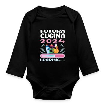 Become a cousin Cousin 2024 - Organic Longsleeve Baby Bodysuit - black - Front