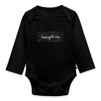 Vermesser Abschluss-Geschenk - Baby Bio-Langarm-Body - Schwarz - Vorne