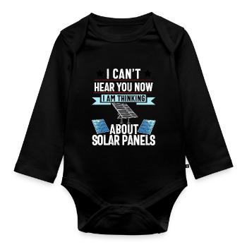 Solarpanel-Installateur Techniker Männer Erneuerbar - Baby Bio-Langarm-Body - Schwarz - Vorne
