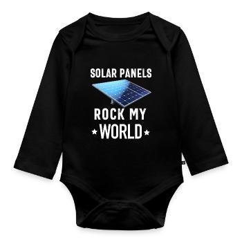 Solarpanel-Installateur Techniker Männer Erneuerbar - Baby Bio-Langarm-Body - Schwarz - Vorne