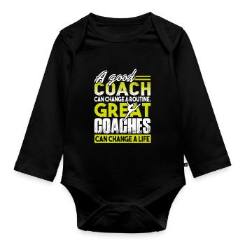Great Gymnastics Coach Can Change A Life - Organic Longsleeve Baby Bodysuit - black - Front