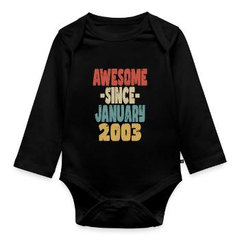 Génial Janvier 2003 - Body Bébé bio manches longues - noir - Devant