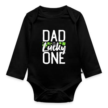 Lucky One premier anniversaire papa St Patrick’s Day - Body Bébé bio manches longues - noir - Devant