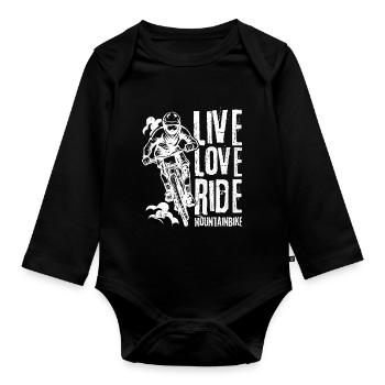 MTB Mountain Bike Bike Bike Fans Wheel MTB Biker M - Organic Longsleeve Baby Bodysuit - black - Front