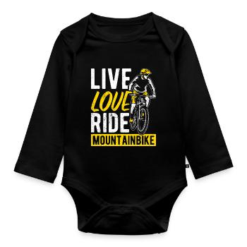 MTB Mountain Bike Bike Bike Fans Wheel MTB Biker M - Organic Longsleeve Baby Bodysuit - black - Front