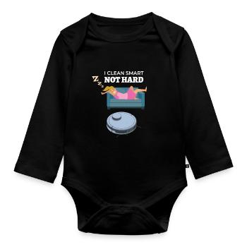 I Clean Smart Saugroboter Saugerroboter - Baby Bio-Langarm-Body - Schwarz - Vorne