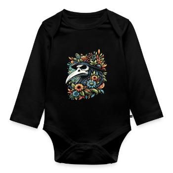 Spooky Halloween Horror Plague Doctor - Organic Longsleeve Baby Bodysuit - black - Front